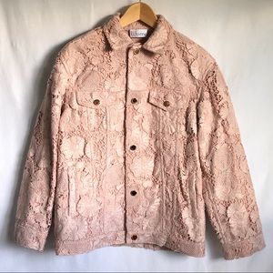 RED Valentino Soft Pink Floral Lace Jacket